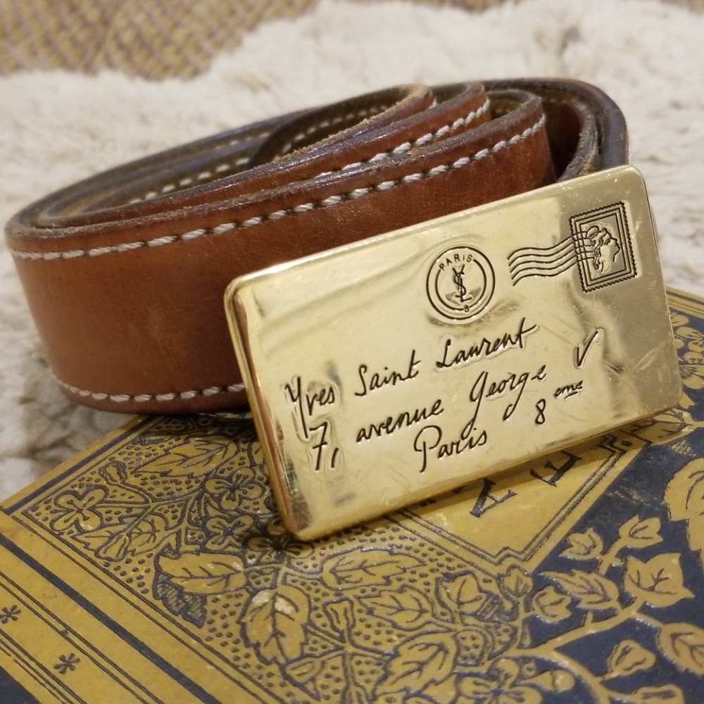 Saint Laurent 'Letterhead' Belt Buckle..